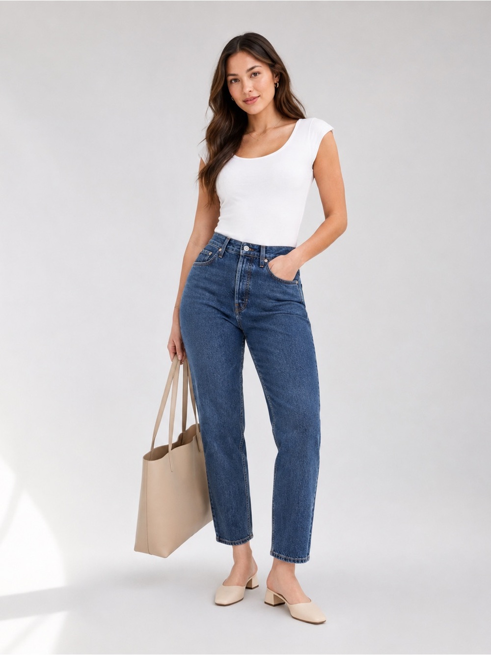 Everlane Curvy 90s Cheeky Straight Jeans 28 Regular Organic Cotton Medium Wash